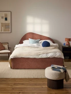 Letto imbottito in bouclé Gary