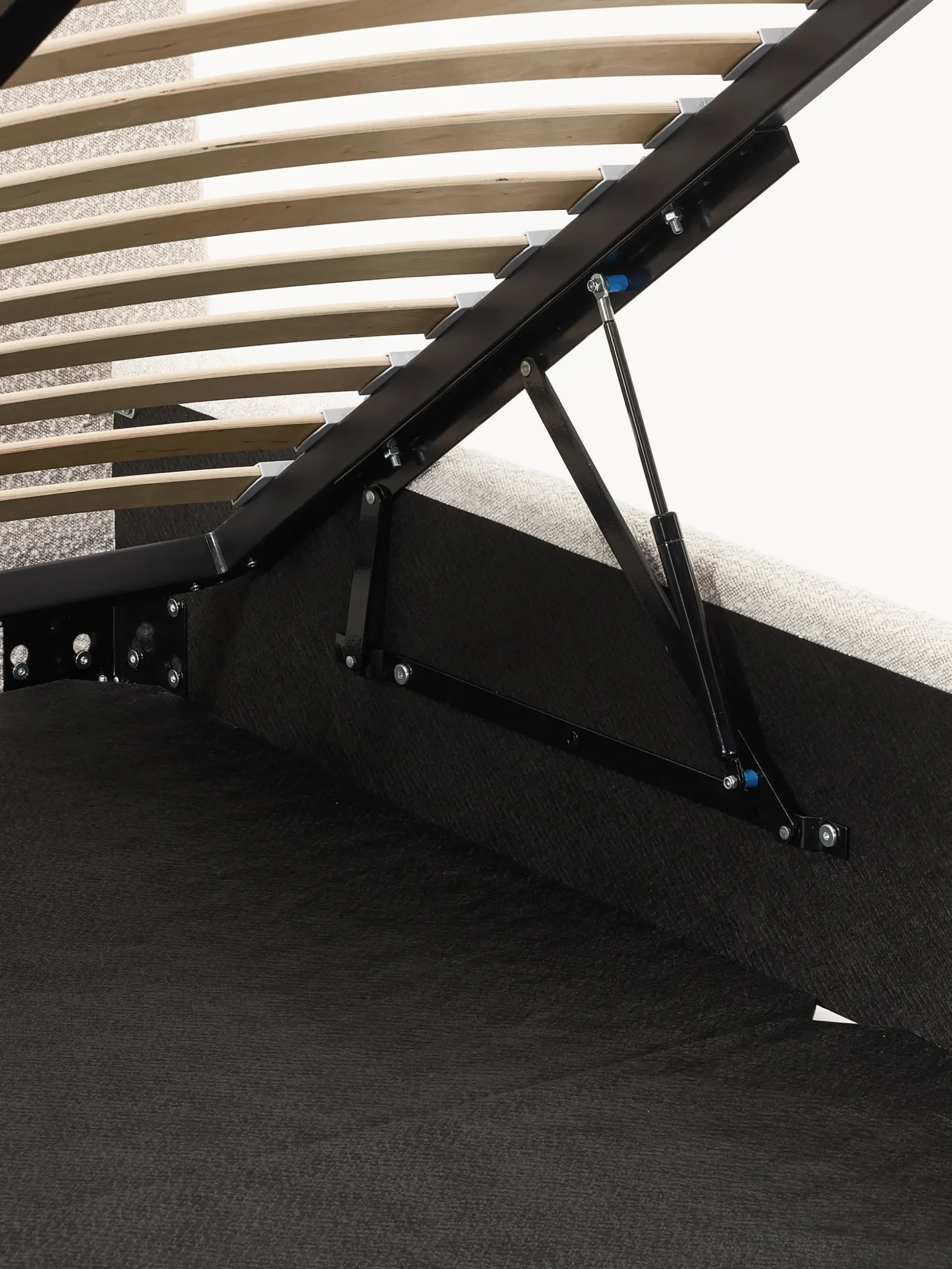 Letto imbottito in bouclé con contenitore Cloud