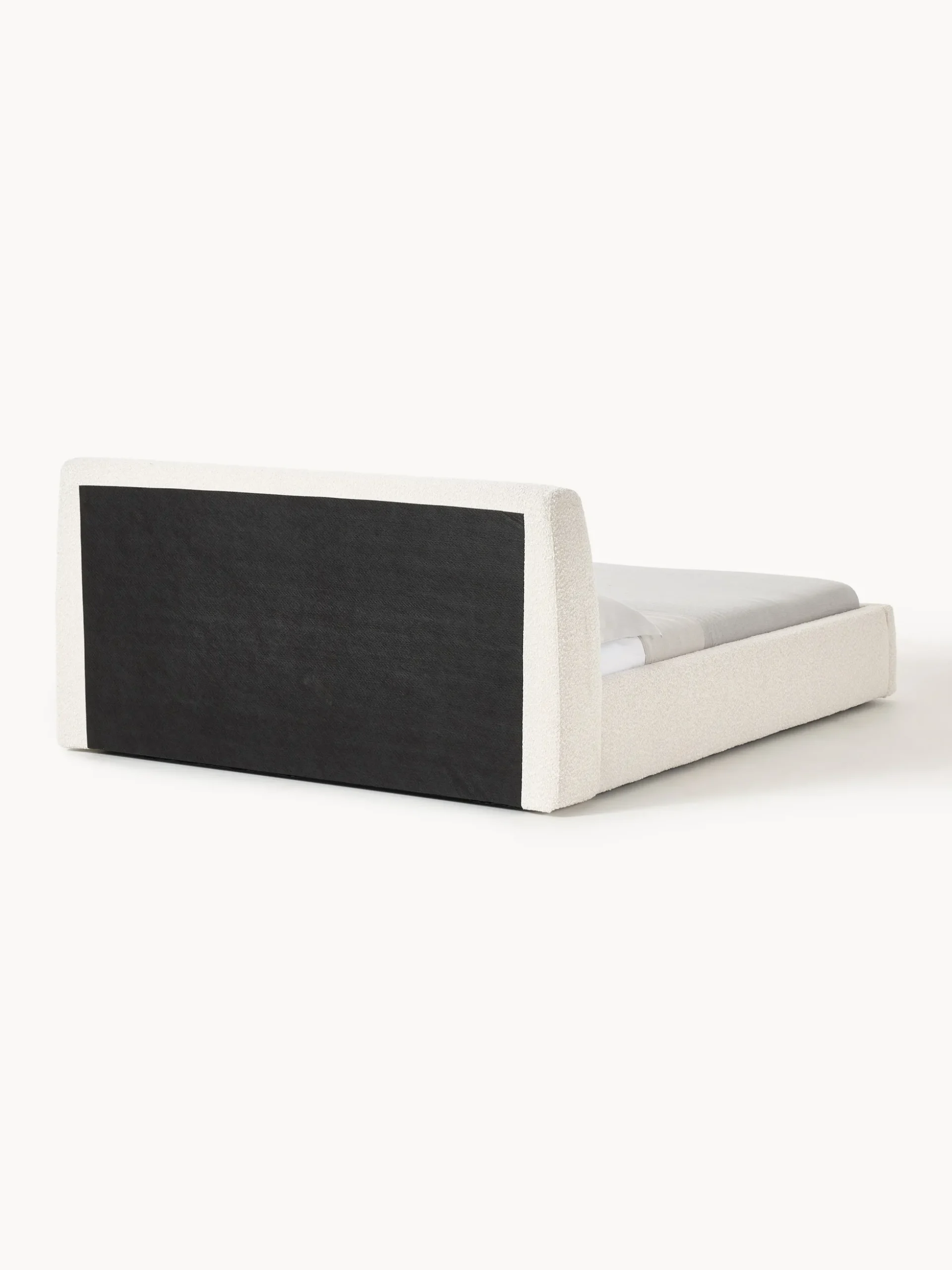 Letto imbottito in bouclé con contenitore Cloud