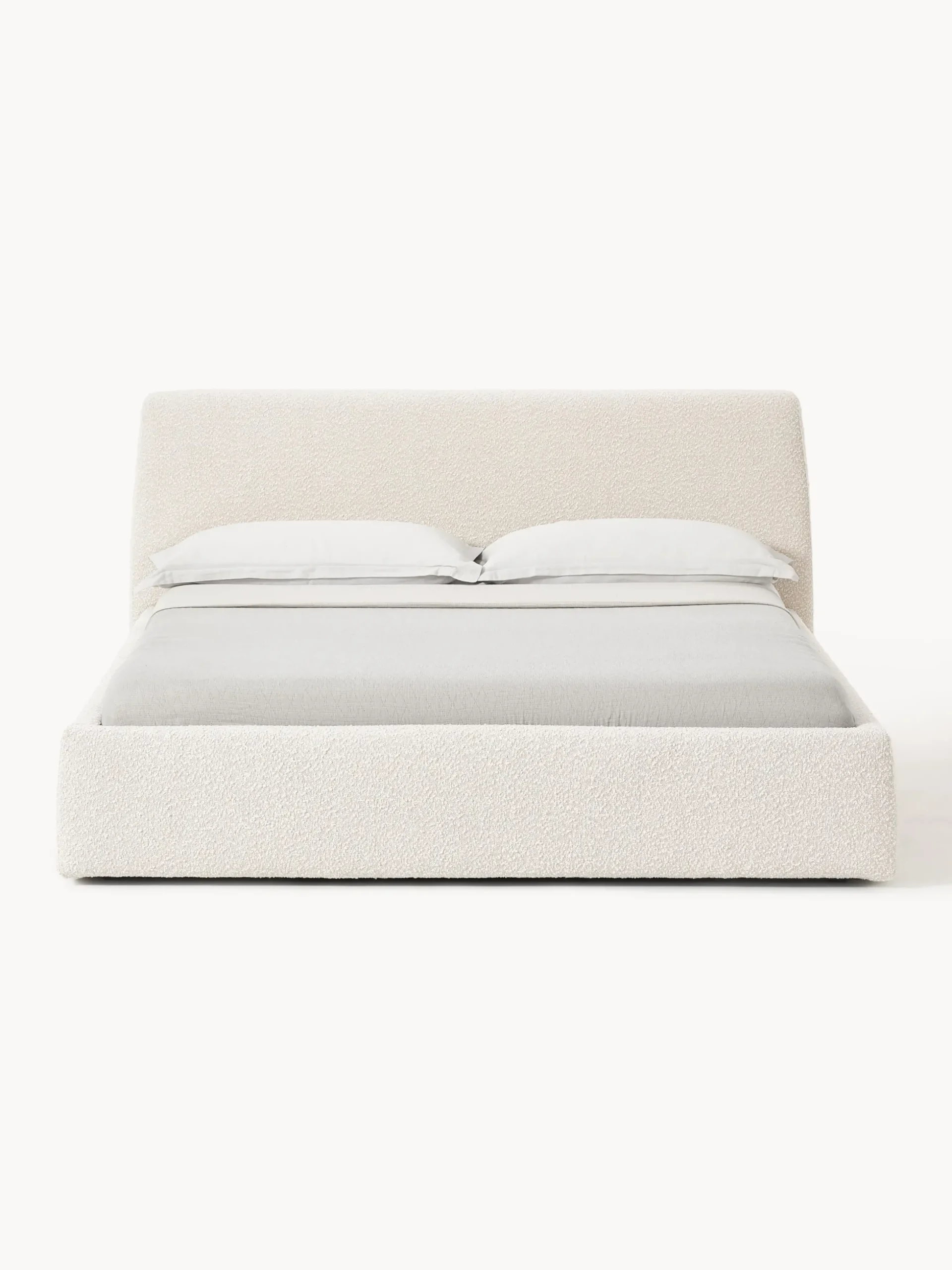 Letto imbottito in bouclé con contenitore Cloud