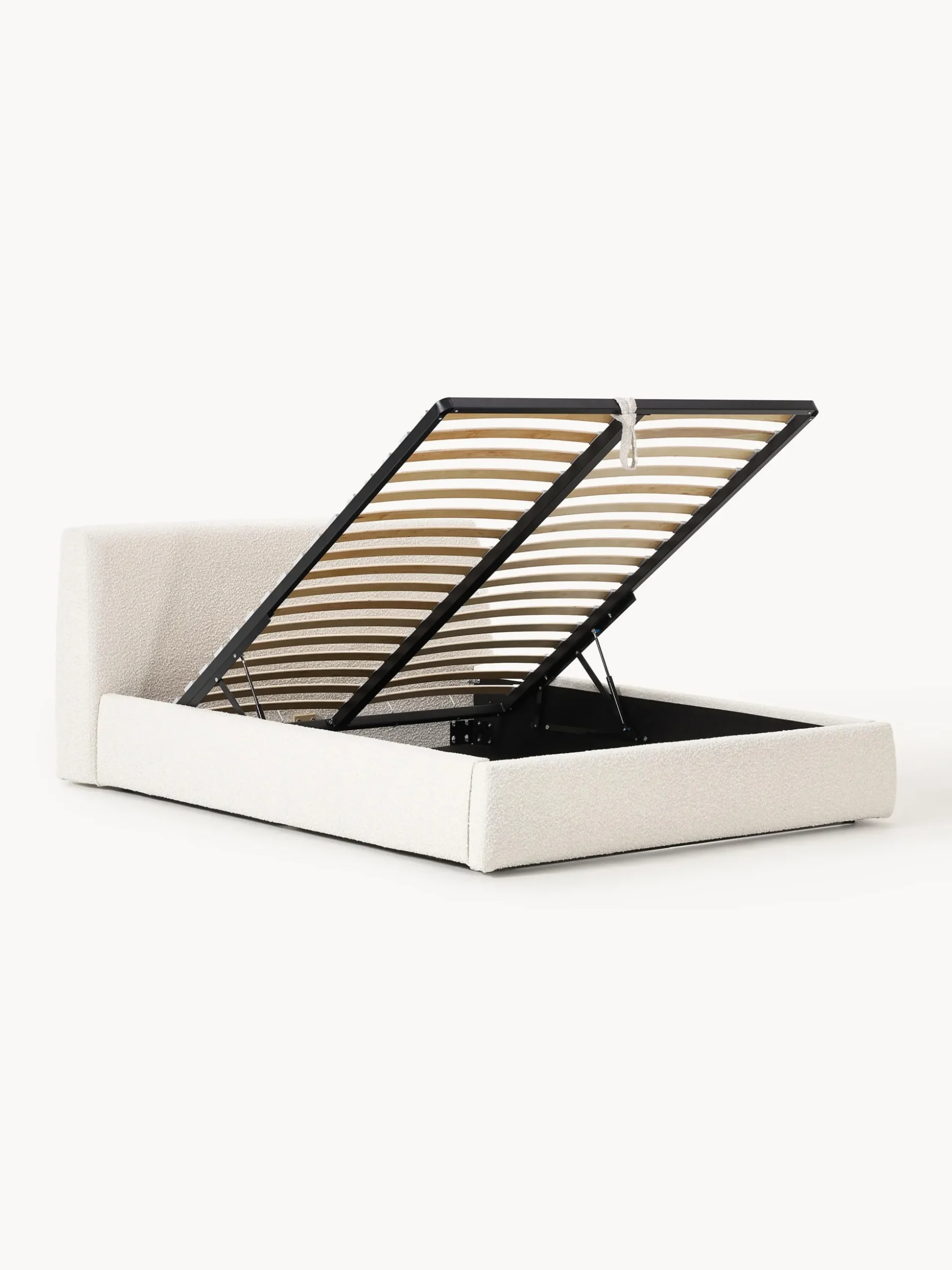 Letto imbottito in bouclé con contenitore Cloud