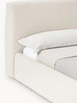 Letto imbottito in bouclé con contenitore Cloud
