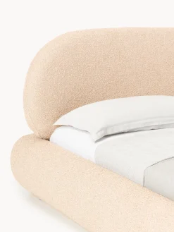 Letto imbottito in bouclé con contenitore Alba