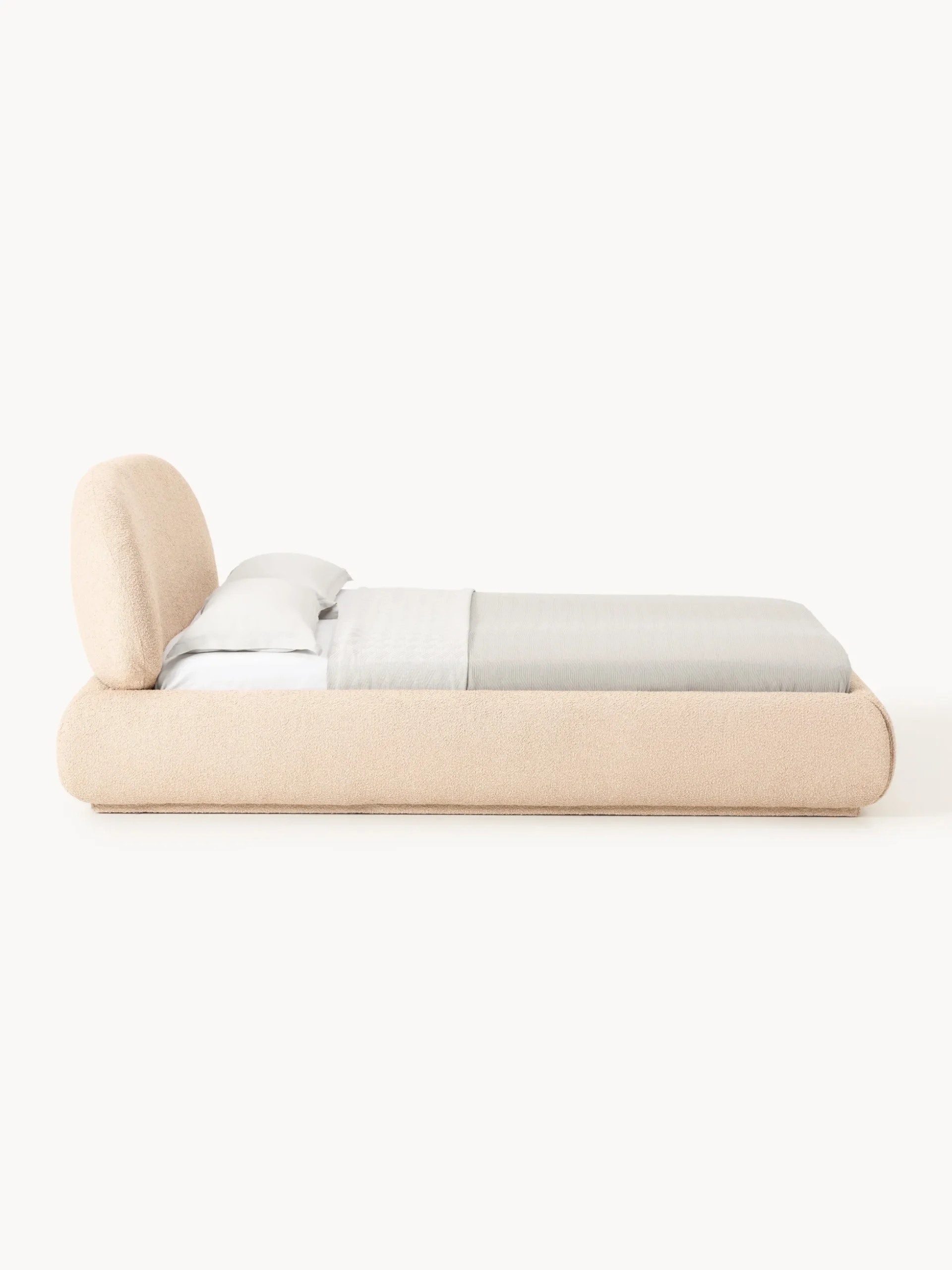 Letto imbottito in bouclé Alba