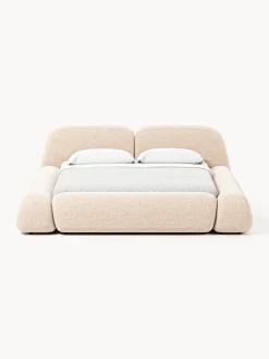 Letto imbottito in bouclé Wolke