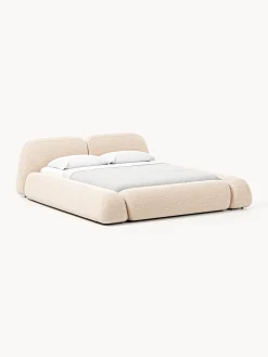 Letto imbottito in bouclé Wolke
