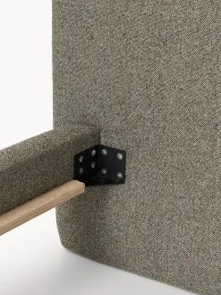 Letto imbottito in bouclé con gambe in metallo Olina