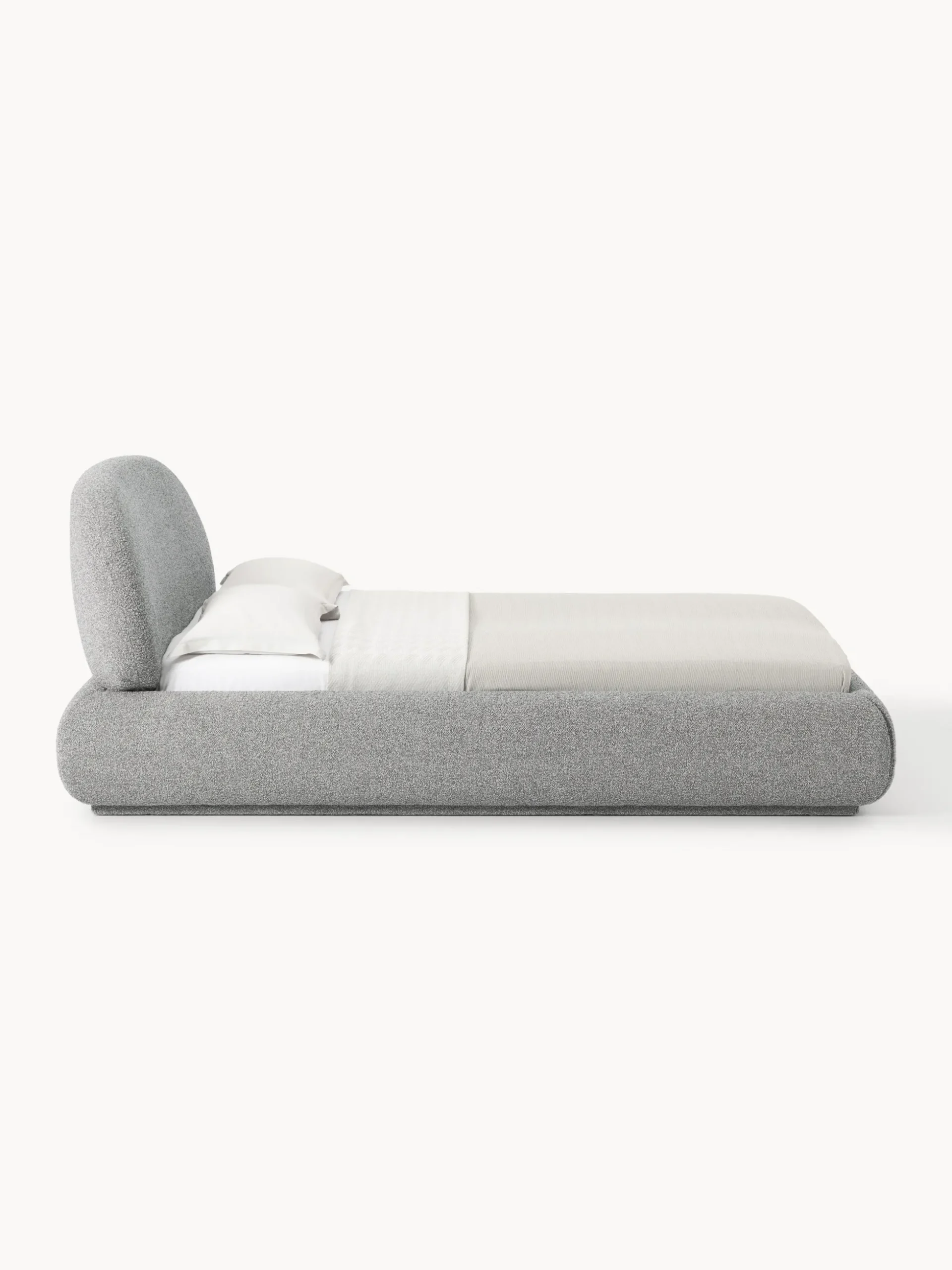 Letto imbottito in bouclé Alba