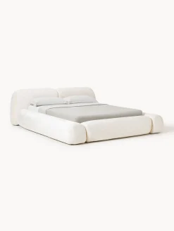 Letto imbottito in teddy bouclé Wolke