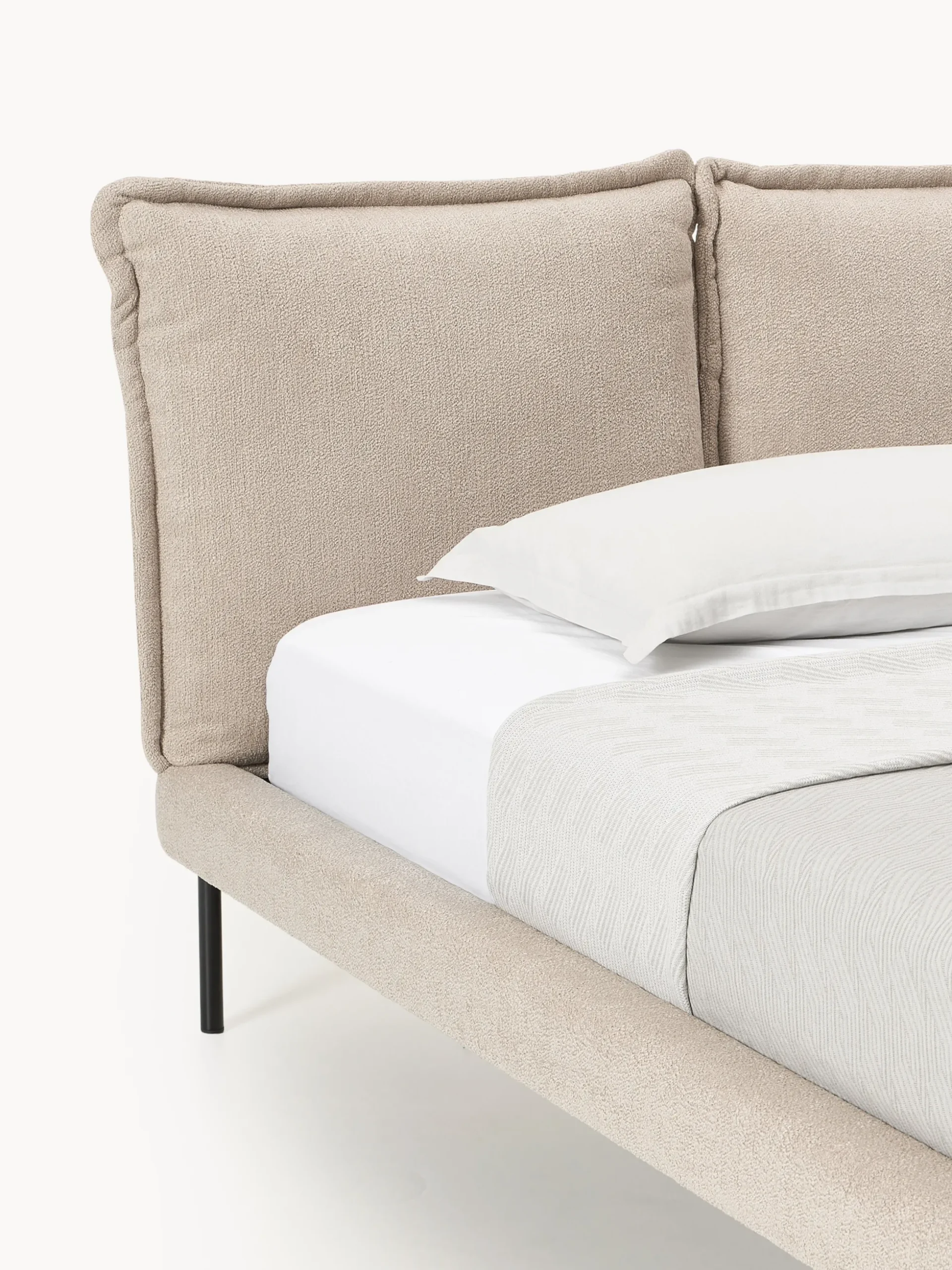 Letto imbottito in teddy bouclé Amelia