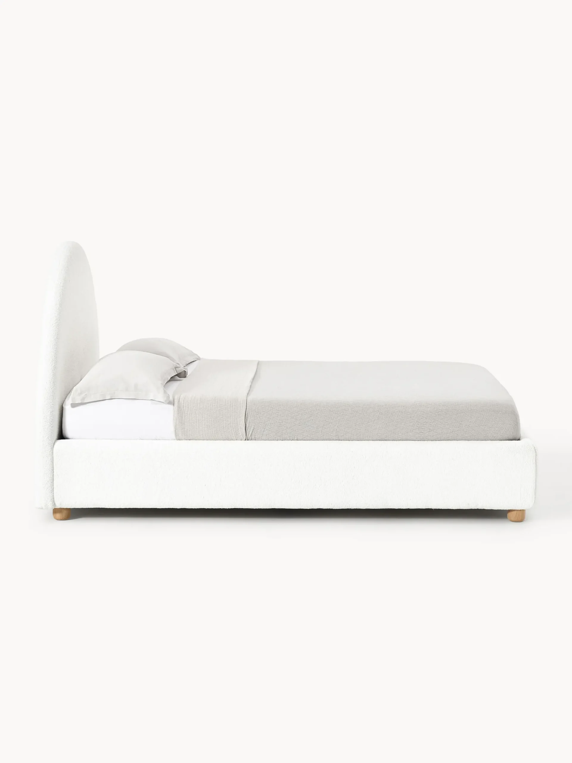 Letto imbottito in teddy con contenitore Ebba