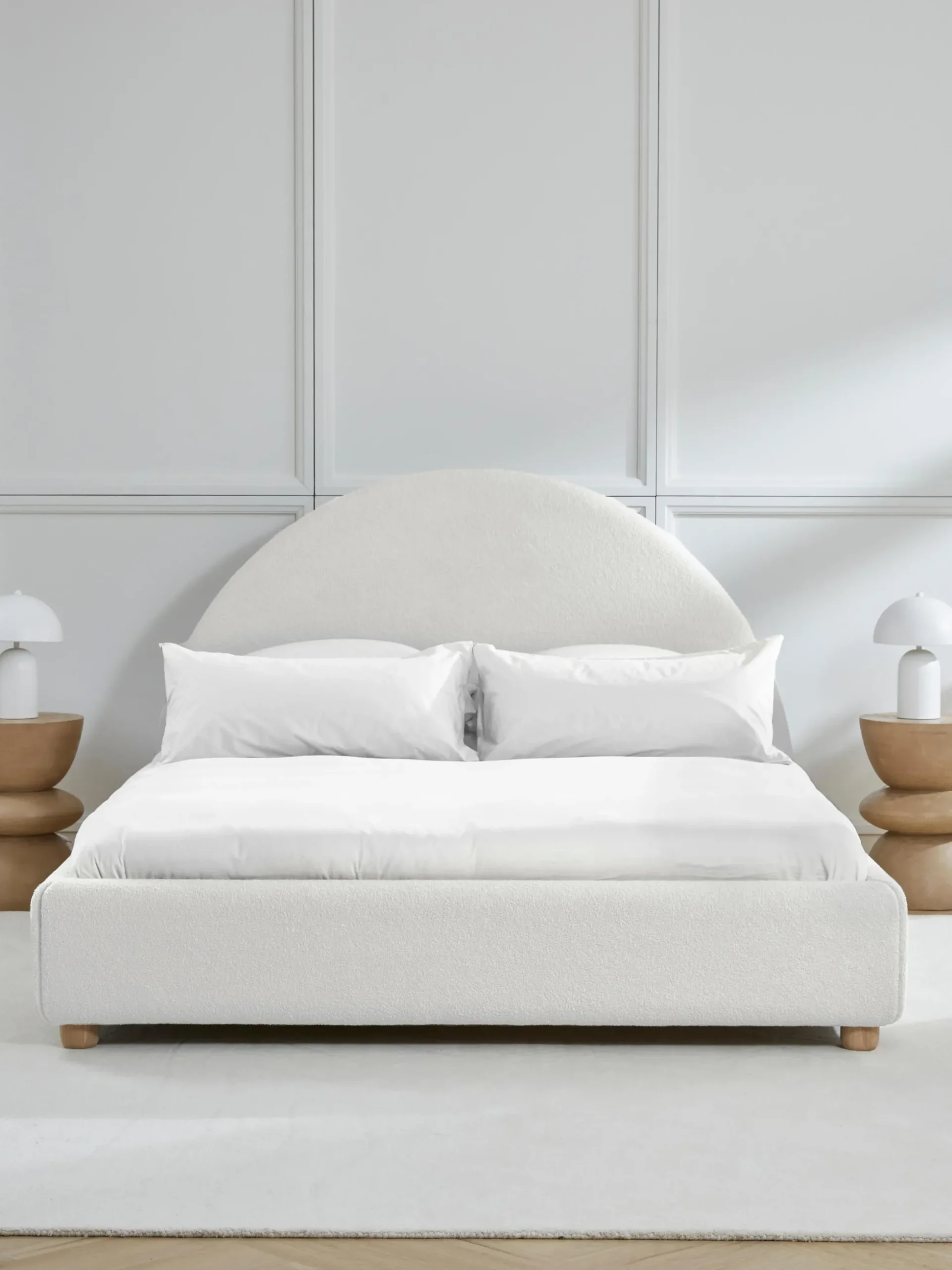 Letto imbottito in teddy con contenitore Ebba