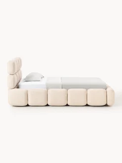 Letto imbottito in teddy bouclé con contenitore Tayla
