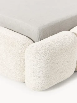 Letto imbottito in teddy bouclé con spazio contenitore aggiuntivo Tayla