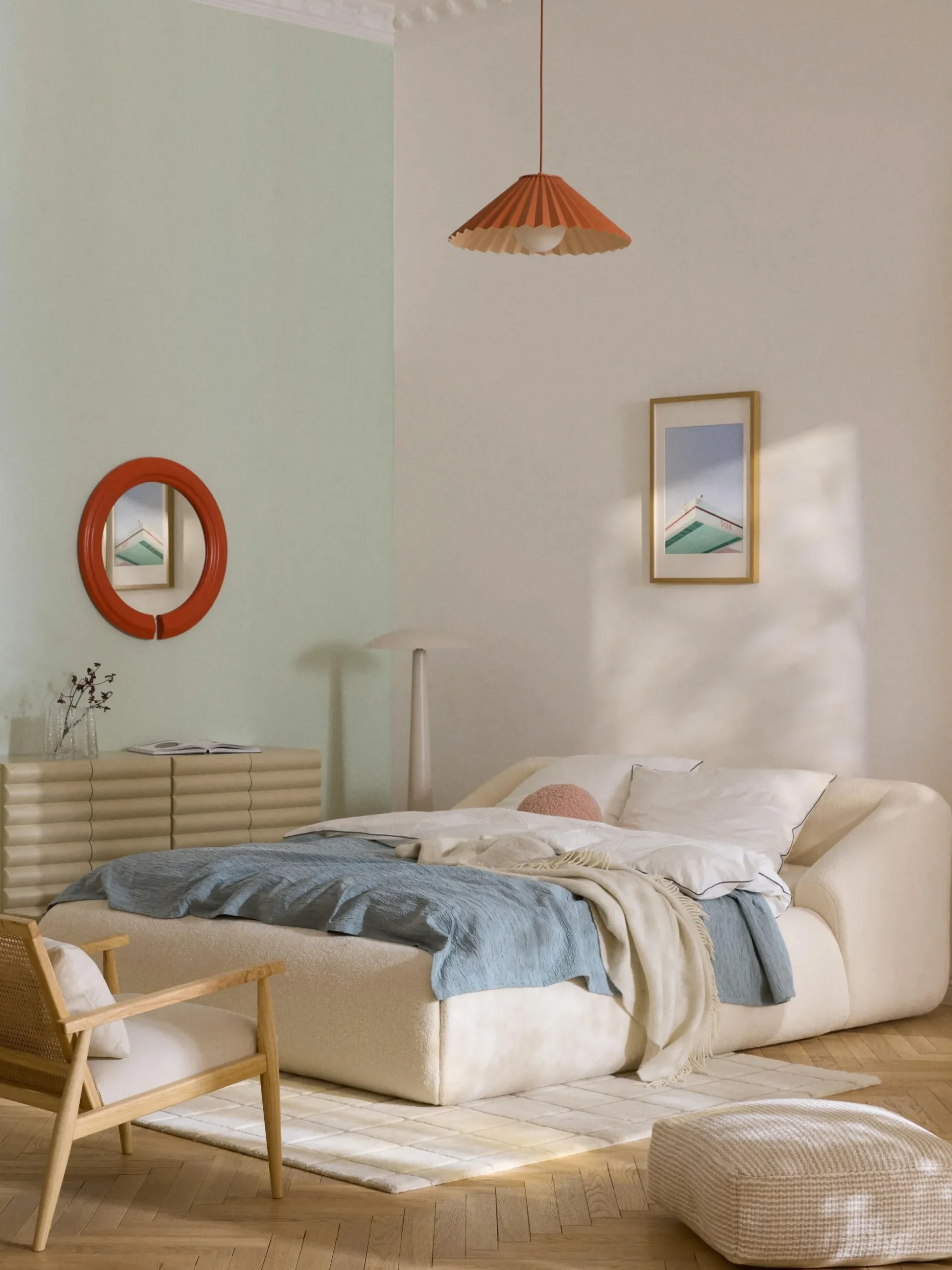 Letto imbottito in teddy Sofia