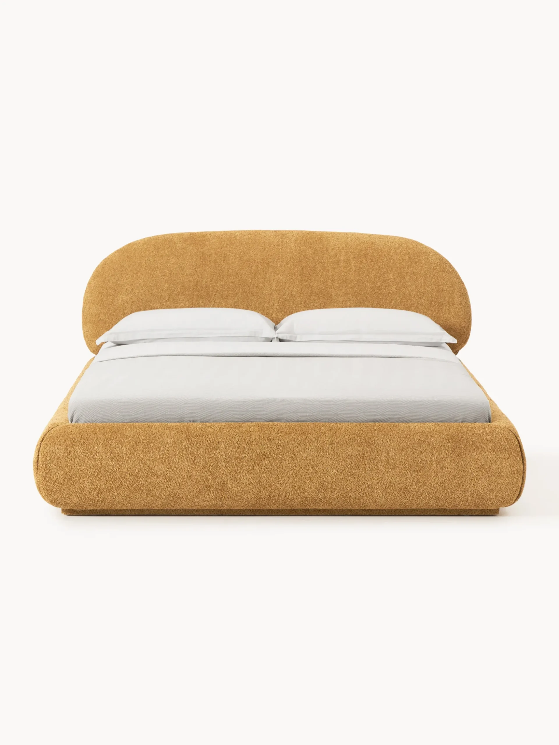 Letto imbottito in teddy bouclé con contenitore Alba