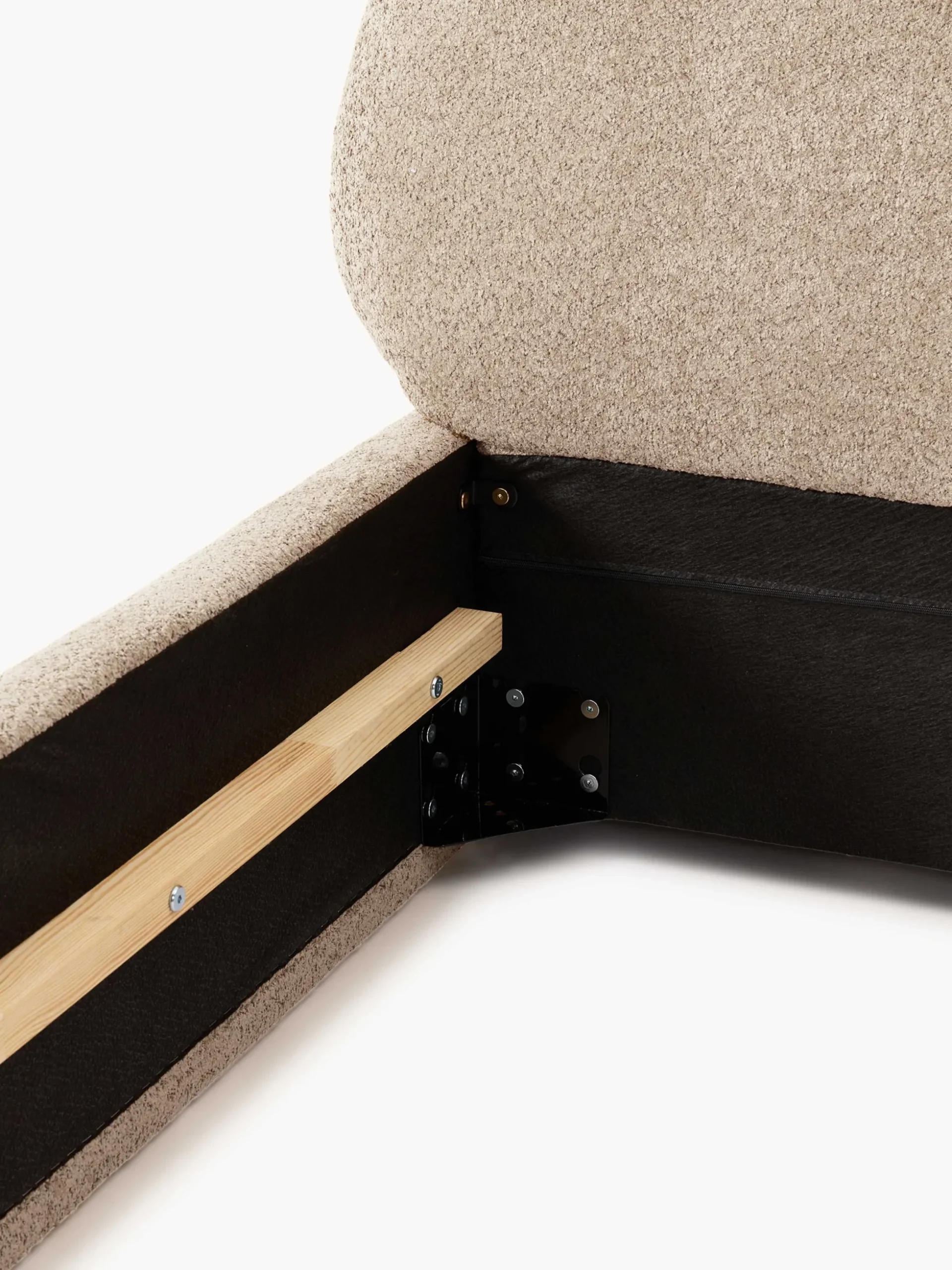 Letto imbottito in teddy bouclé Alba