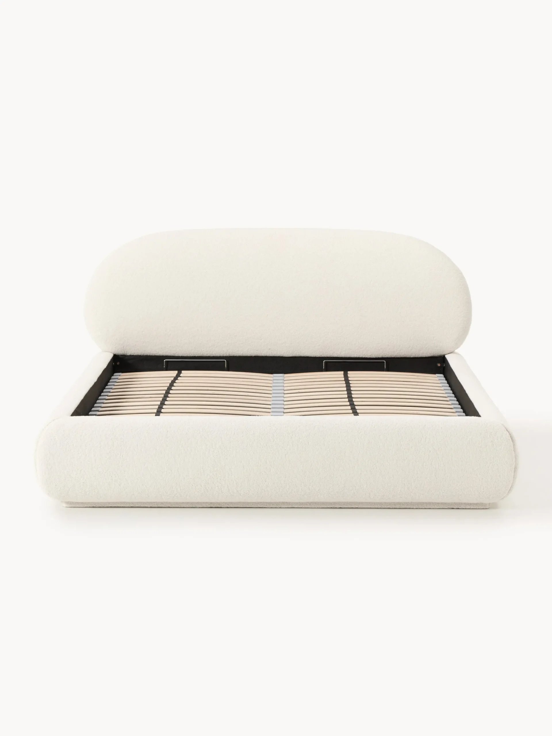 Letto imbottito in teddy con contenitore Alba
