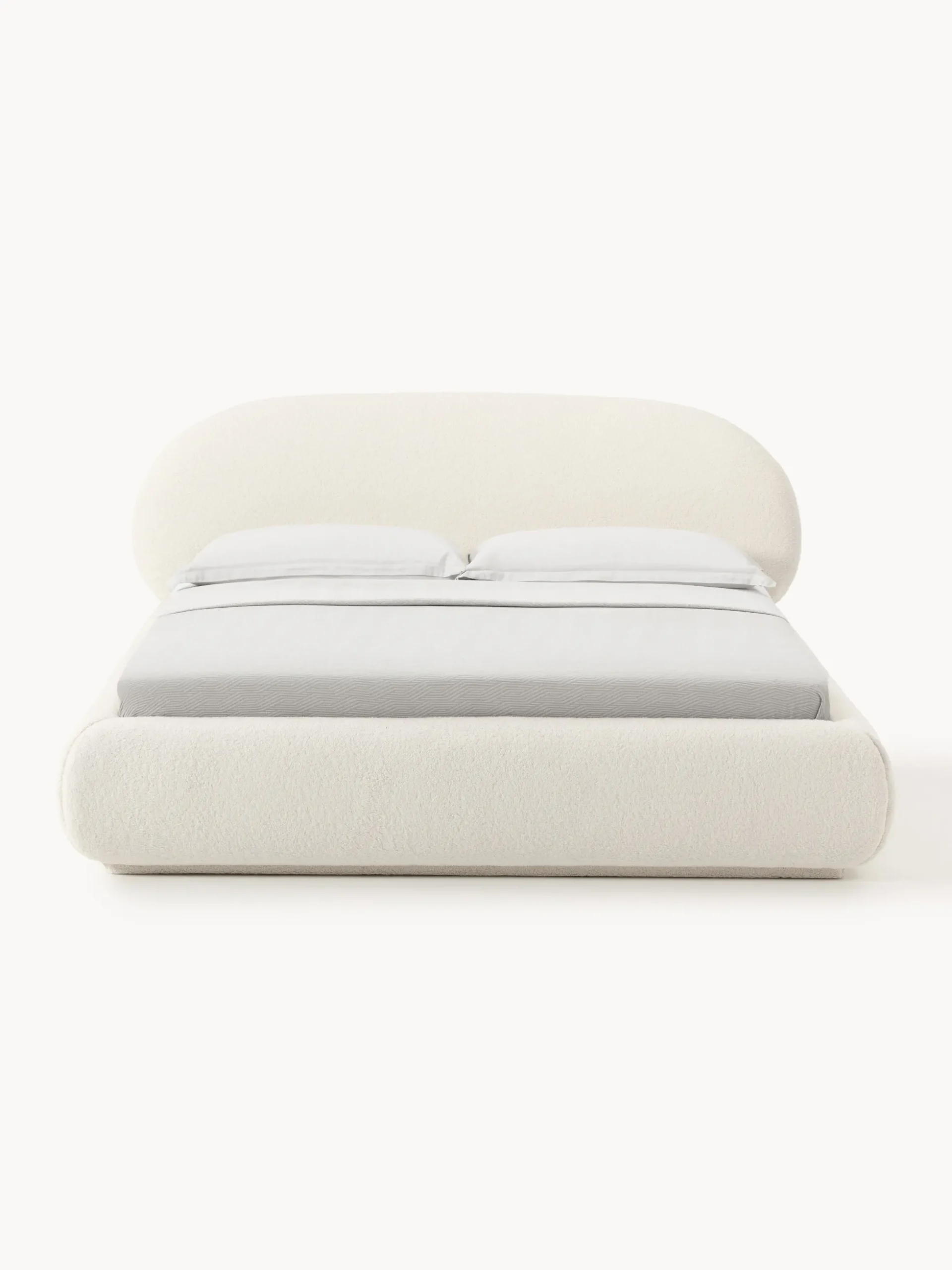 Letto imbottito in teddy con contenitore Alba