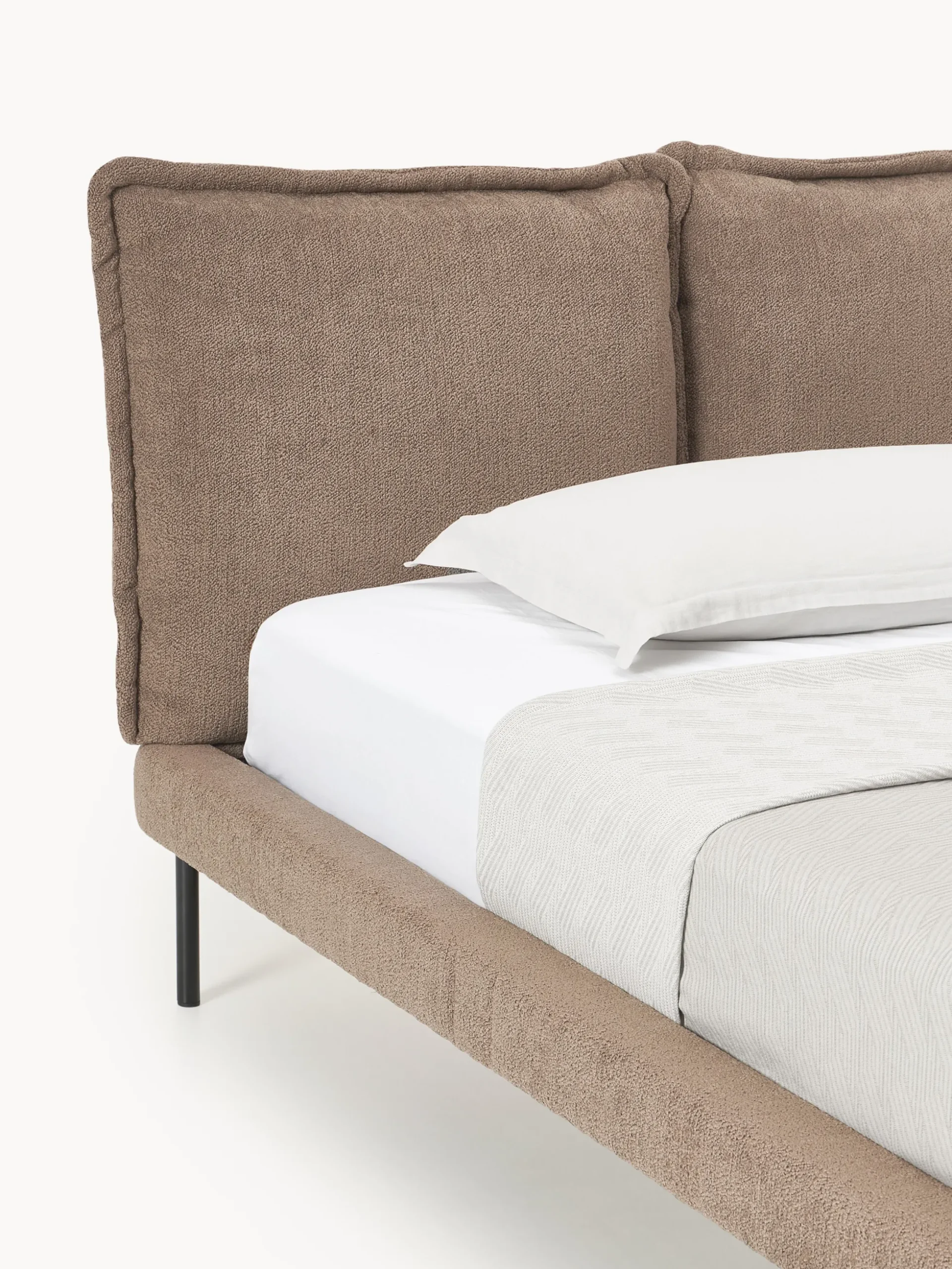 Letto imbottito in teddy bouclé Amelia