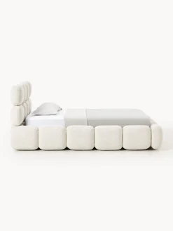 Letto imbottito in teddy bouclé con contenitore Tayla