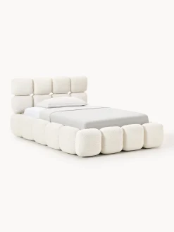 Letto imbottito in teddy bouclé con contenitore Tayla