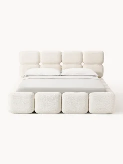 Letto imbottito in teddy-bouclé Tayla