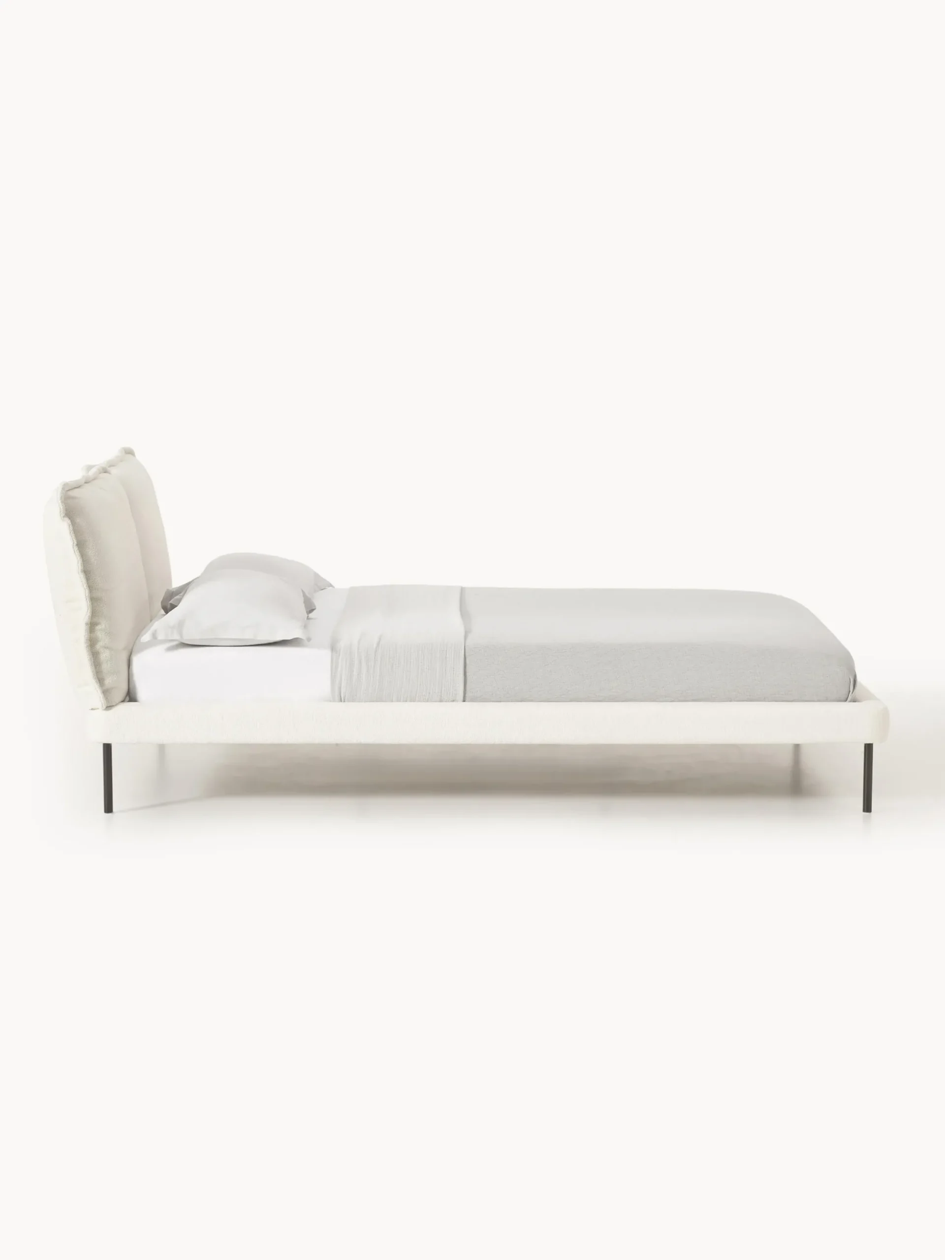 Letto imbottito in teddy-bouclé Amelia