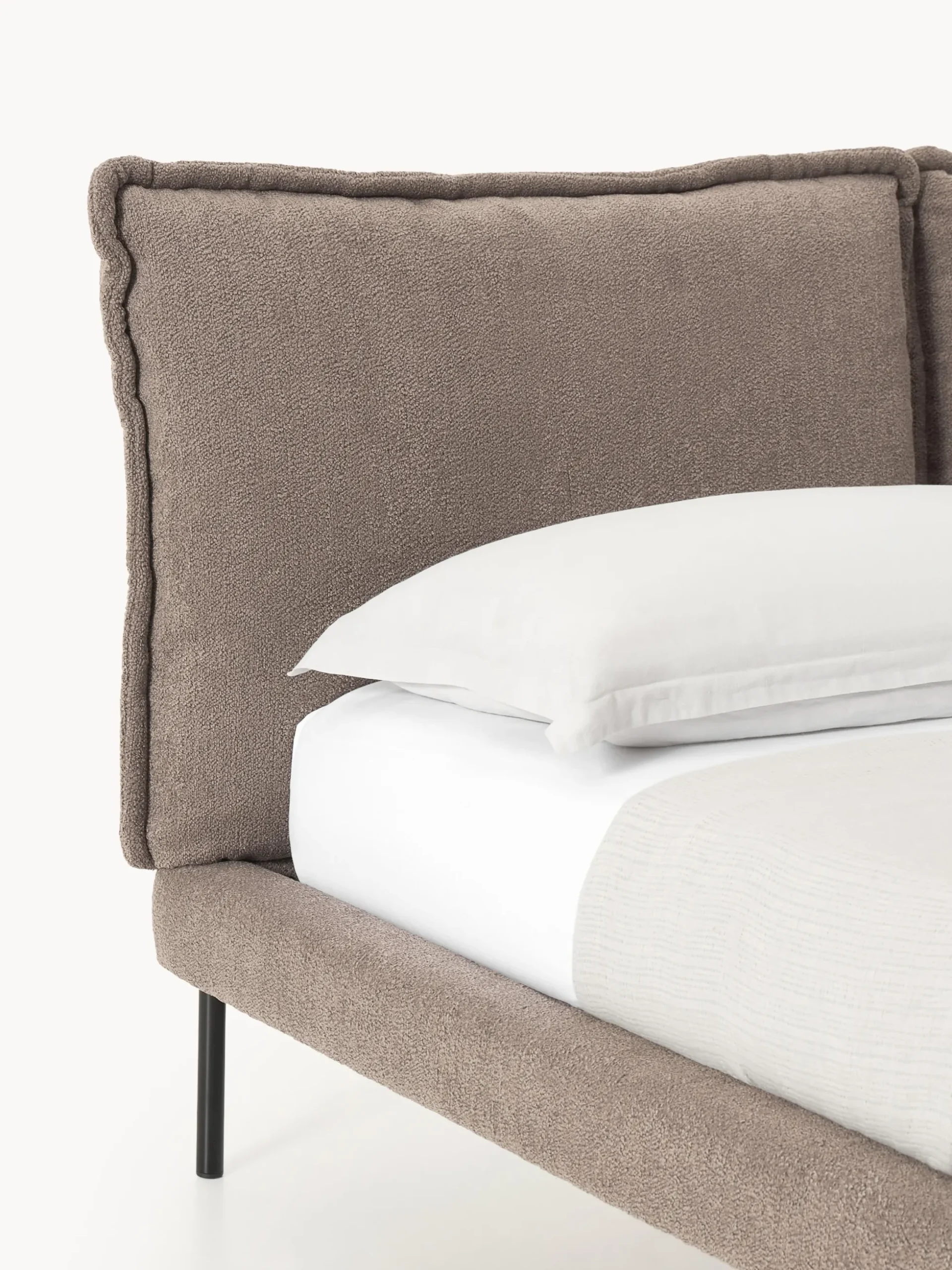 Letto imbottito in teddy-bouclé Amelia
