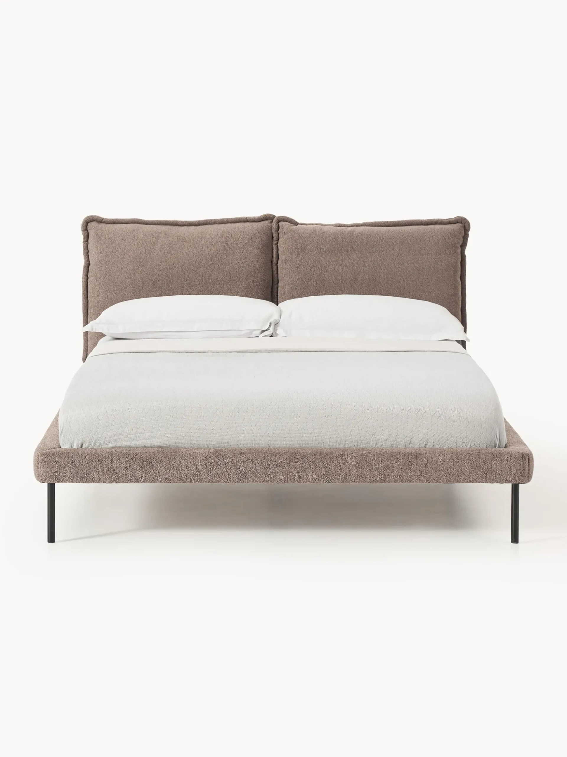 Letto imbottito in teddy-bouclé Amelia