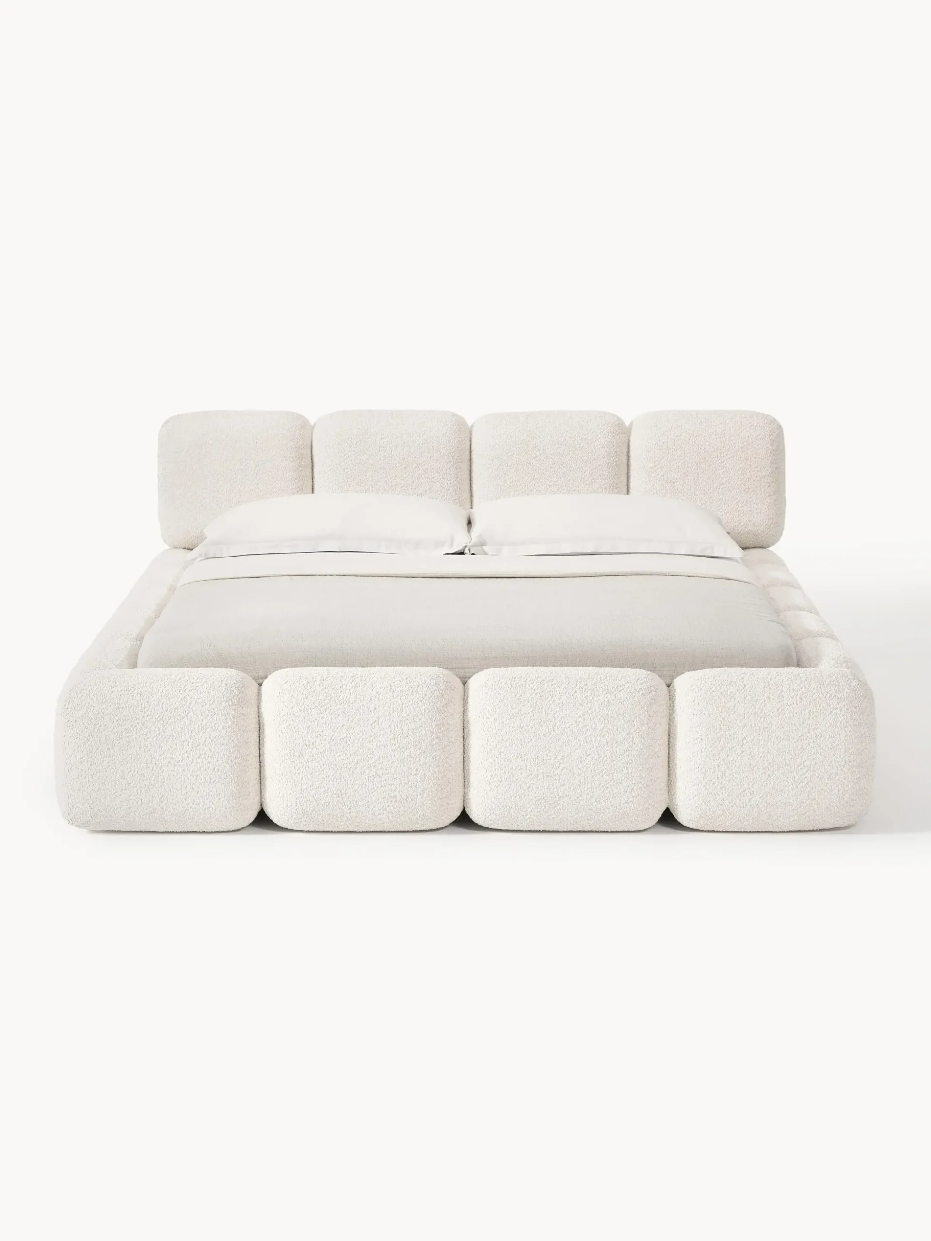Letto imbottito in teddy-bouclé Tayla