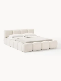 Letto imbottito in teddy-bouclé Tayla