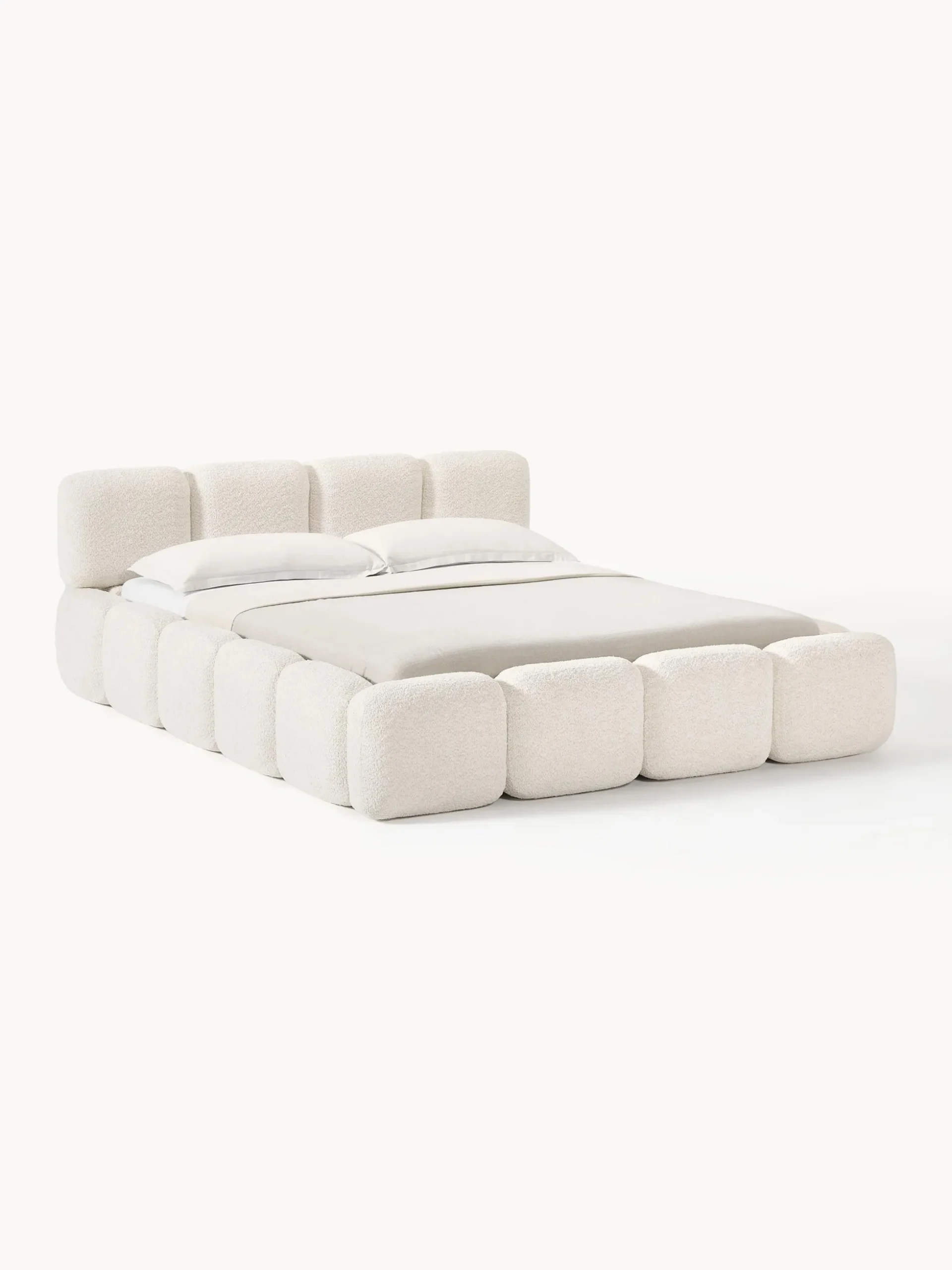 Letto imbottito in teddy-bouclé Tayla