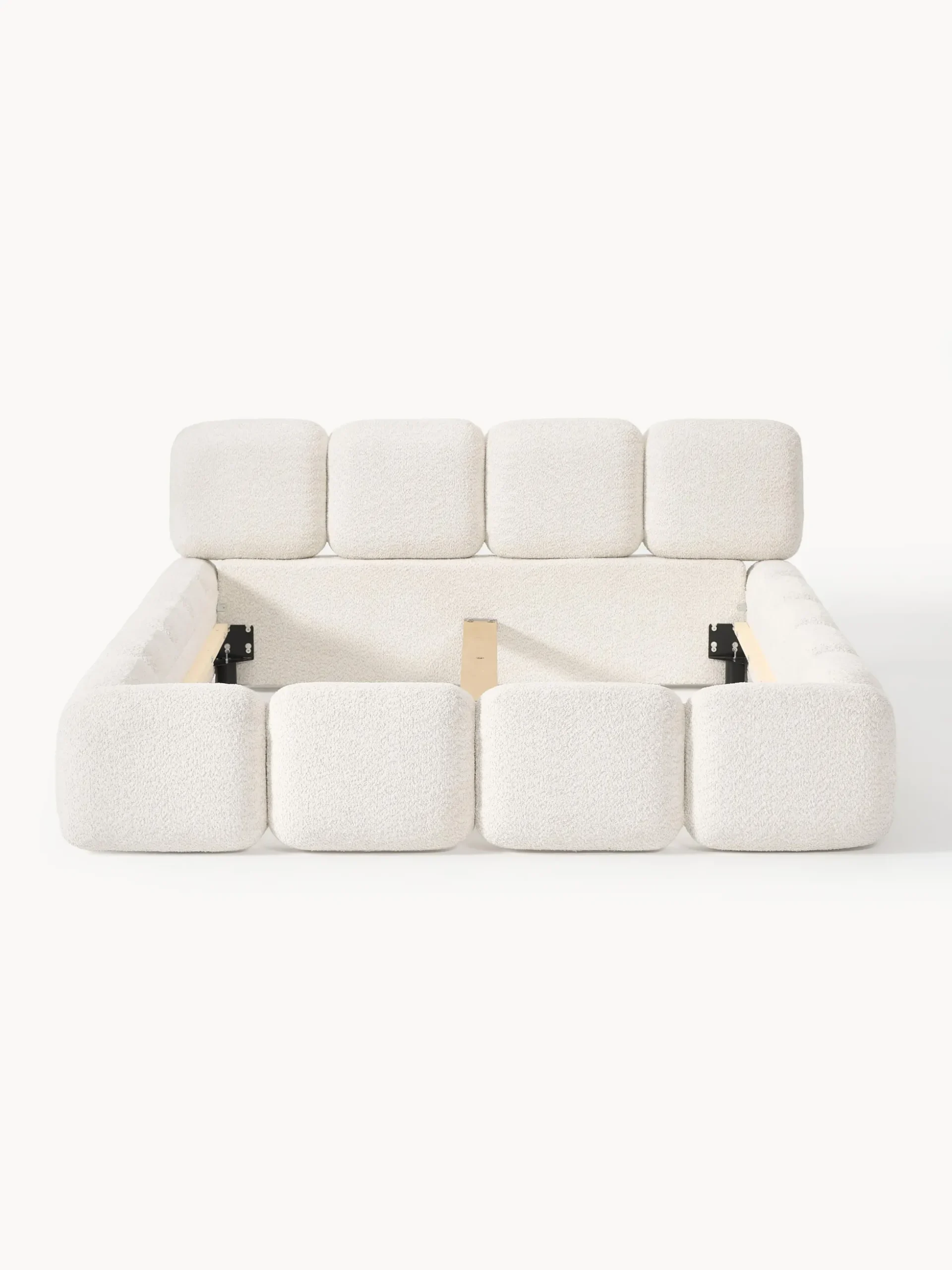 Letto imbottito in teddy-bouclé Tayla