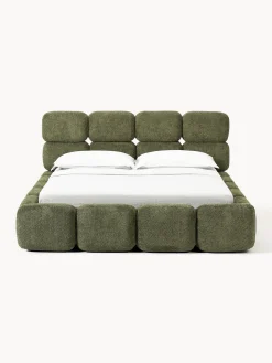 Letto imbottito in teddy-bouclé Tayla
