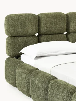 Letto imbottito in teddy-bouclé Tayla
