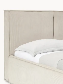 Letto imbottito in velluto a coste con spazio contenitore aggiuntivo Dream