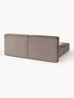 Letto imbottito in velluto a coste con contenitore Lennon