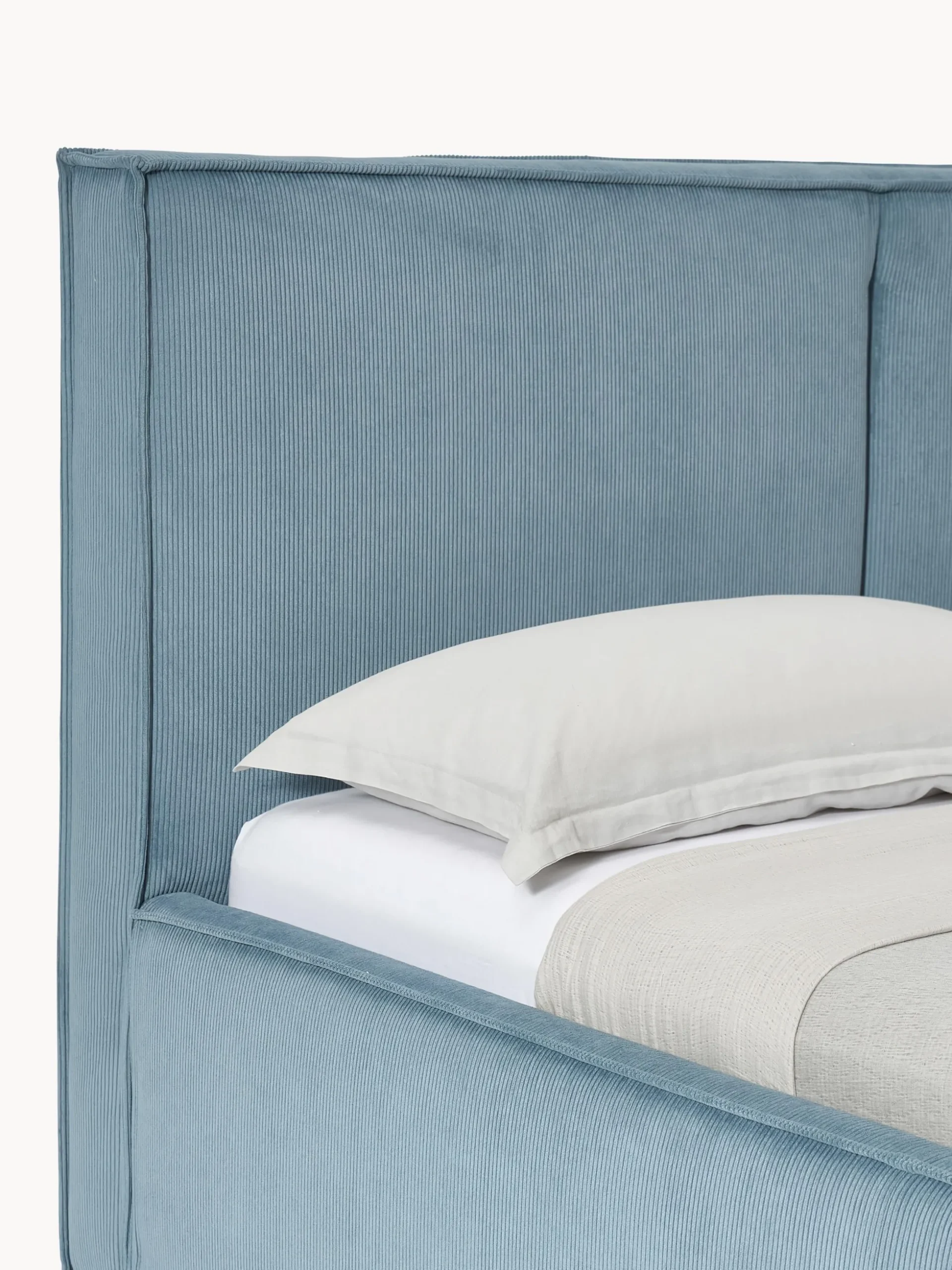 Letto imbottito in velluto a coste Dream