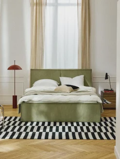 Letto imbottito in velluto a coste Dream