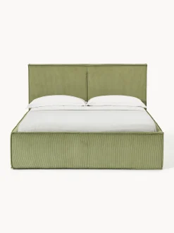 Letto imbottito in velluto a coste Dream