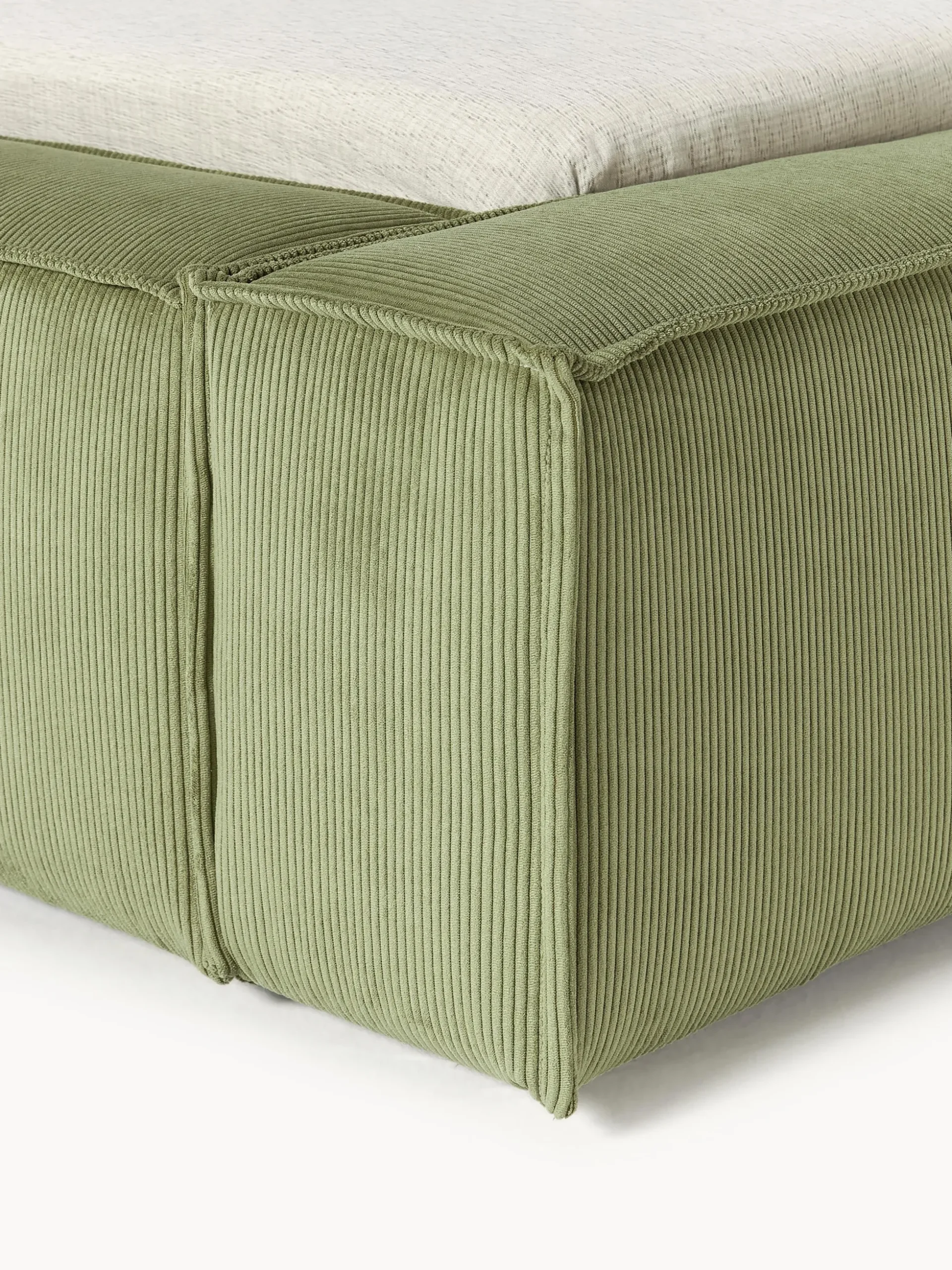 Letto imbottito in velluto a coste Lennon