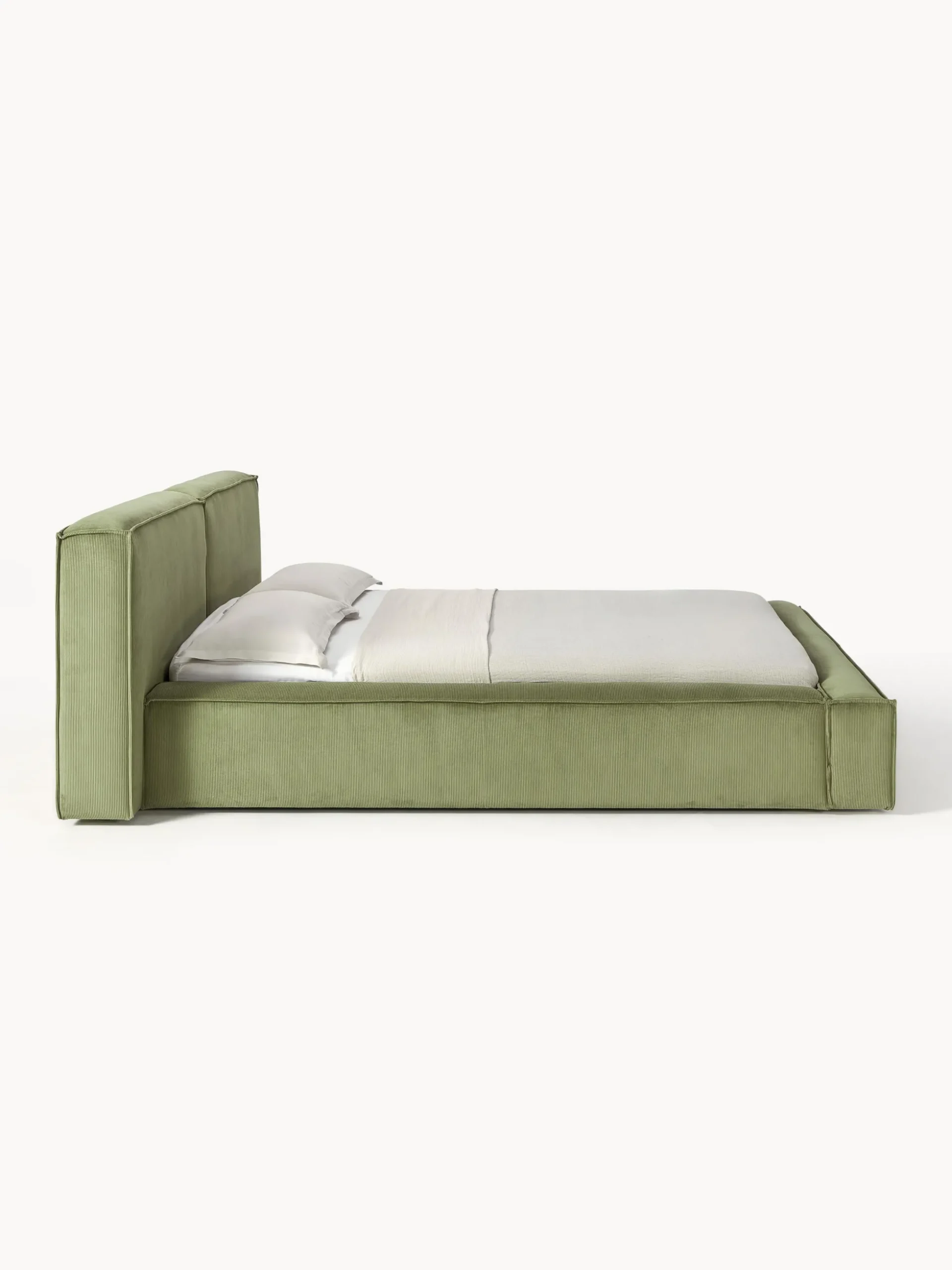 Letto imbottito in velluto a coste Lennon