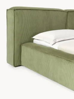 Letto imbottito in velluto a coste Lennon