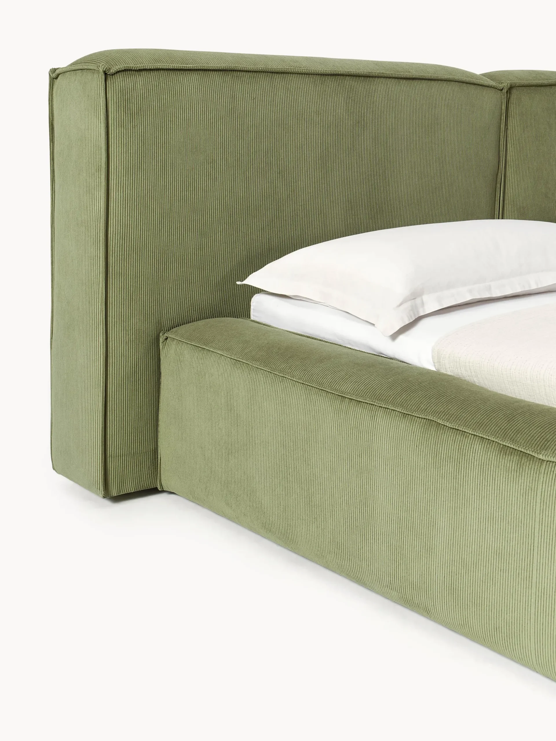 Letto imbottito in velluto a coste Lennon