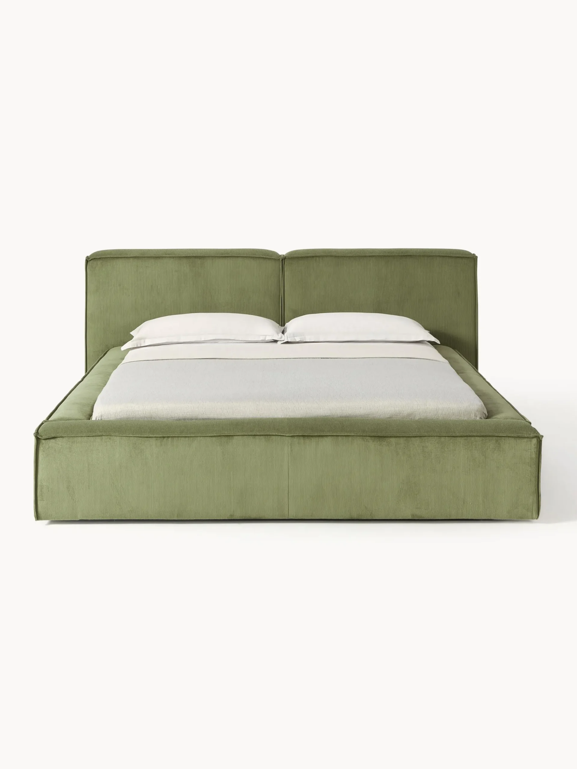 Letto imbottito in velluto a coste Lennon