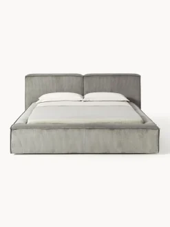 Letto imbottito in velluto a coste Lennon