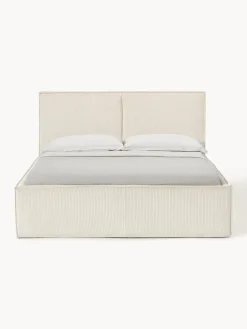 Letto imbottito in velluto a coste con spazio contenitore aggiuntivo Dream