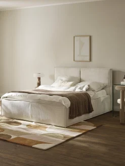 Letto imbottito in velluto a coste con spazio contenitore aggiuntivo Dream