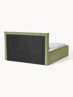 Letto imbottito in velluto a coste con spazio contenitore aggiuntivo Dream